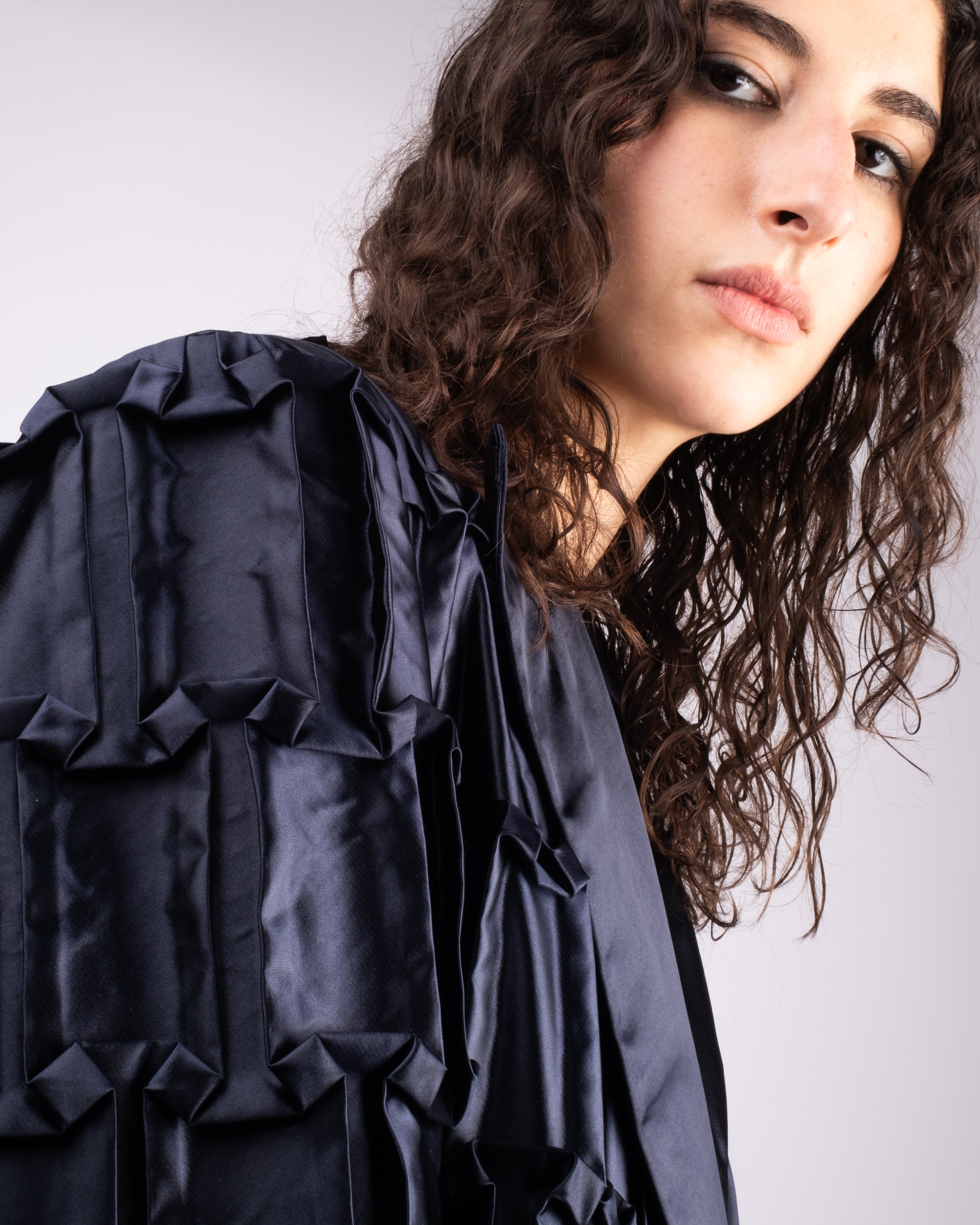 Veste oversize en plissé artisanal