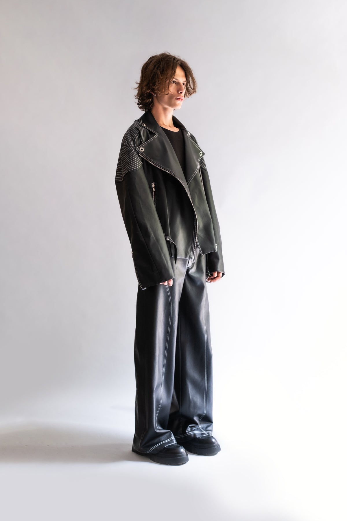 Vegan leather biker jacket - No Season 2024 Cyberdistortion