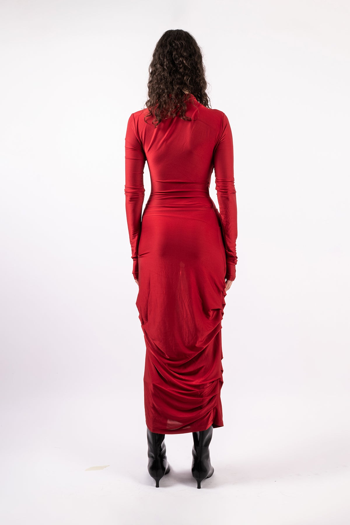 Mesh draped dress