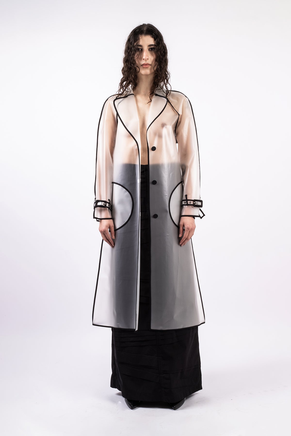 Transparent trench coat