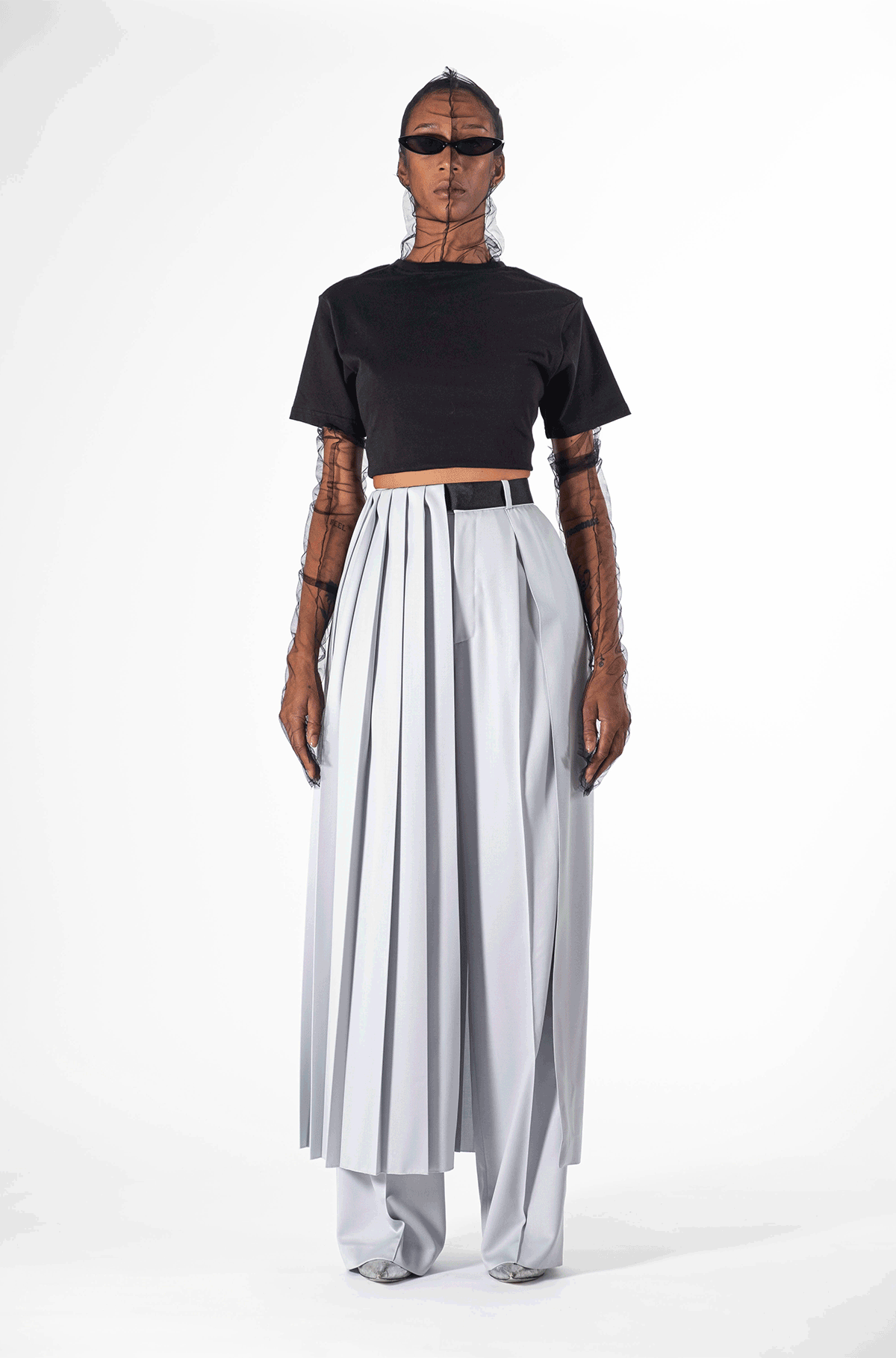 Removable pleated tailored pants set for pre-order