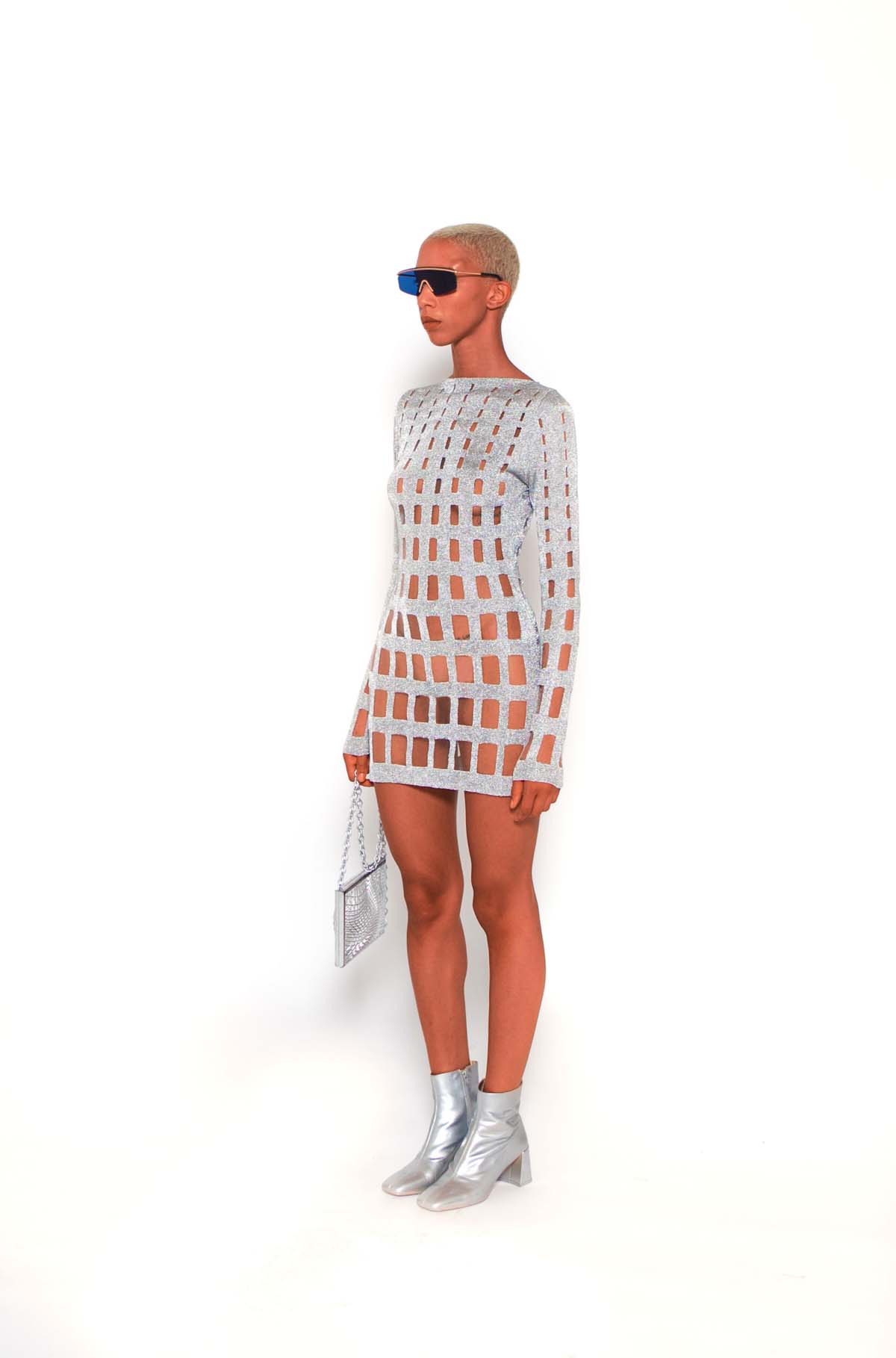 No Season 2023 silver mesh dress on pre-order
