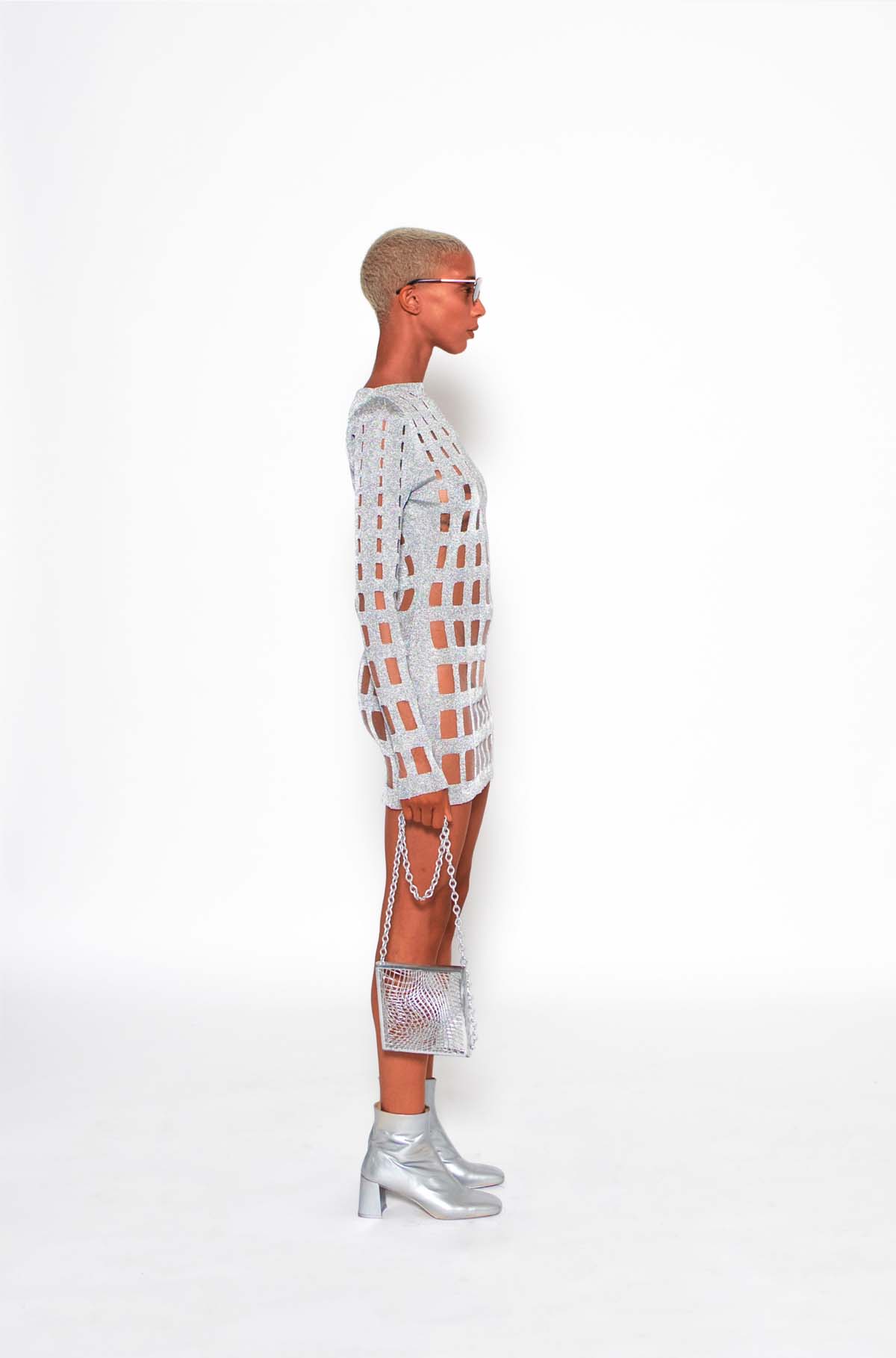 No Season 2023 silver mesh dress on pre-order