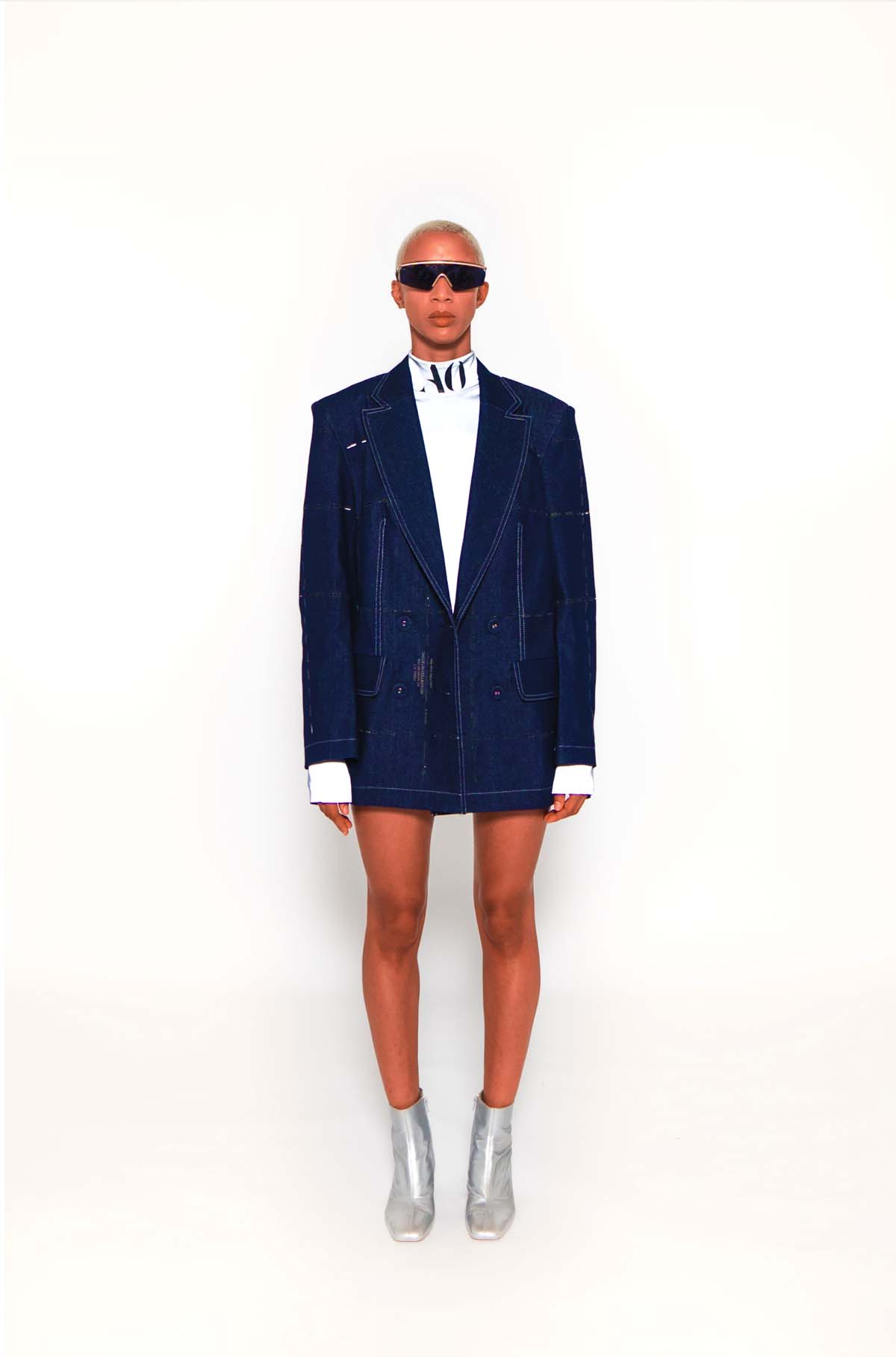 Double-breasted Oversize Denim No Season 2023 laser-cut jacket for pre-order