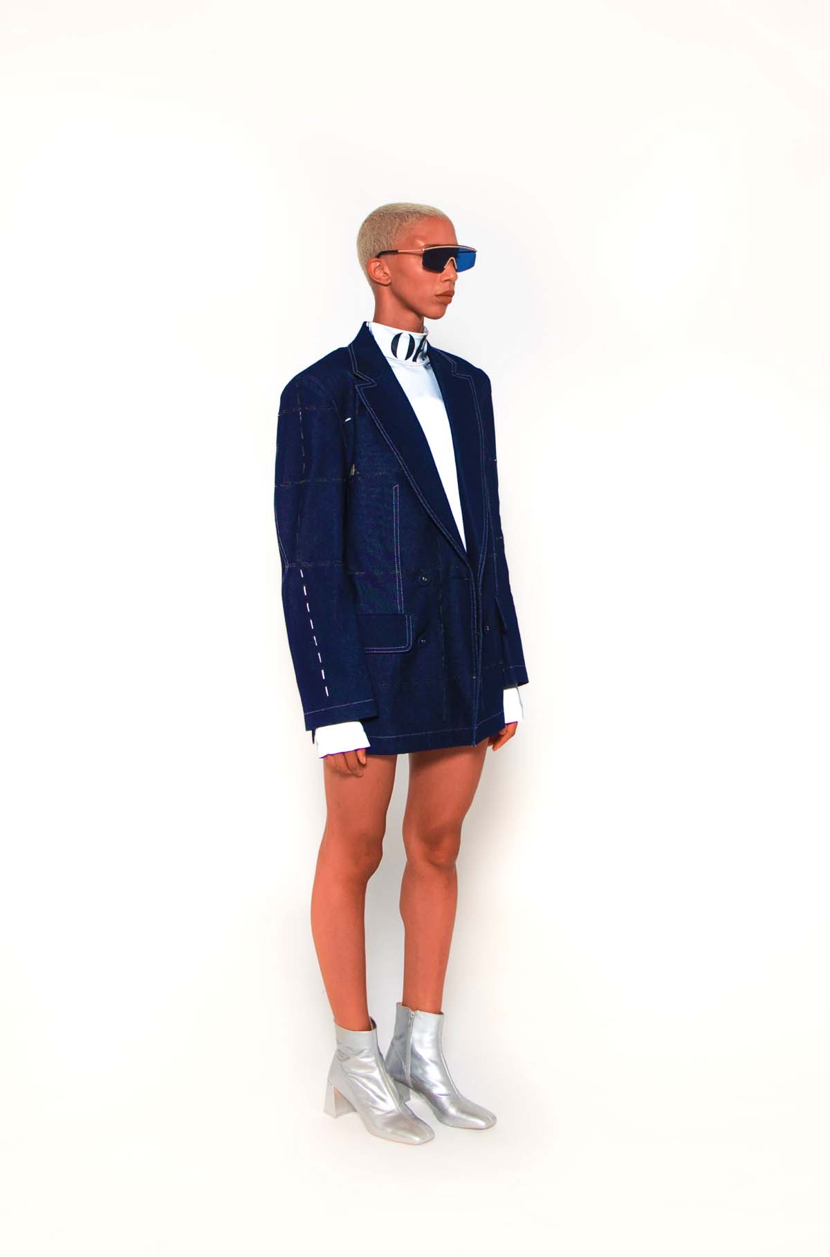 Double-breasted Oversize Denim No Season 2023 laser-cut jacket for pre-order
