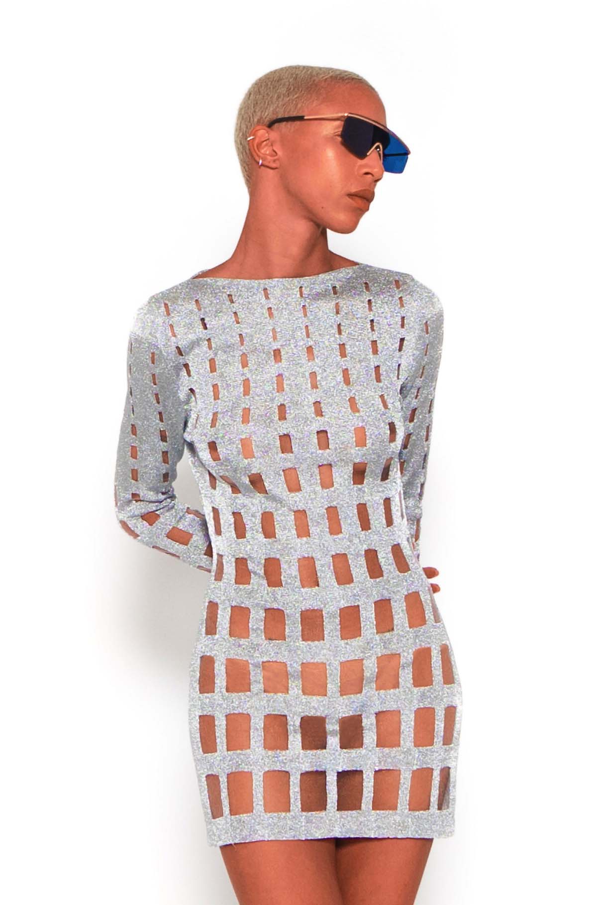 No Season 2023 silver mesh dress on pre-order