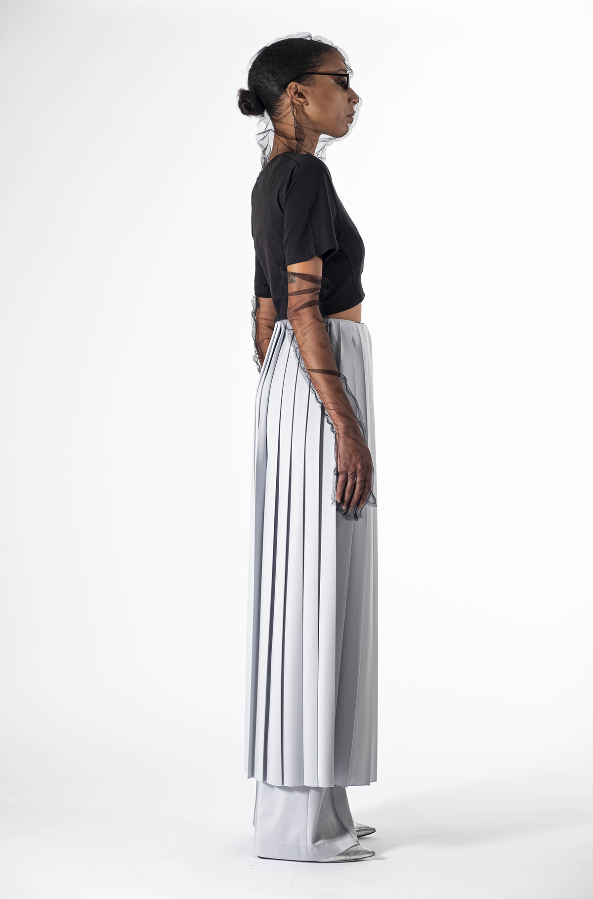 Removable pleated tailored pants set for pre-order